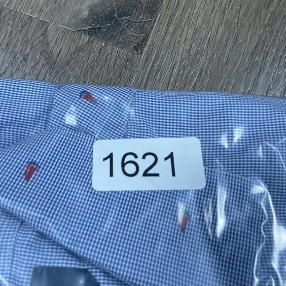 Vilebrequin Dress Shirt Mens Size Large Blue Check SAILBOAT ALL OVER PRINT EUC - Picture 9 of 9